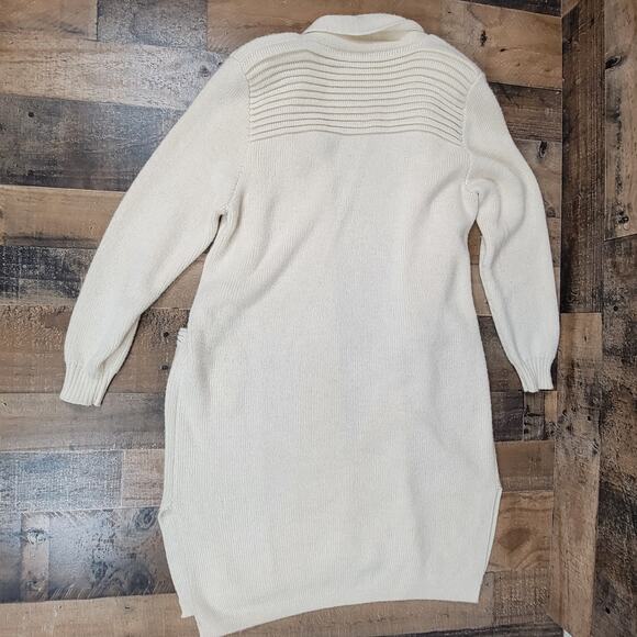Peruvian Link Alpaca Collection Open Front Cardigan Sweater Heavy White One Size - Picture 9 of 16